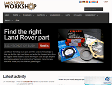 Tablet Screenshot of landroverworkshop.com